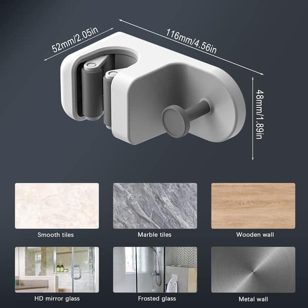 Wall Mounted Broom and Mop Holder, Self-Adhesive Broom Hook without Drilling