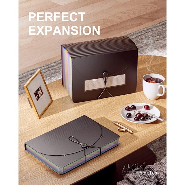 A4 Executive Mappe, Sort, 24 Rum, Filorganisator til Forretning & Konference