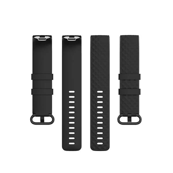 【PP】TS Silikoniranneke Fitbit Charge4 / Charge 3 - S Musta