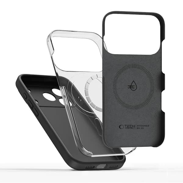 （pow yeah！）Tech-Protect iPhone 17 Pro Deksel MagSafe Silikon Svart