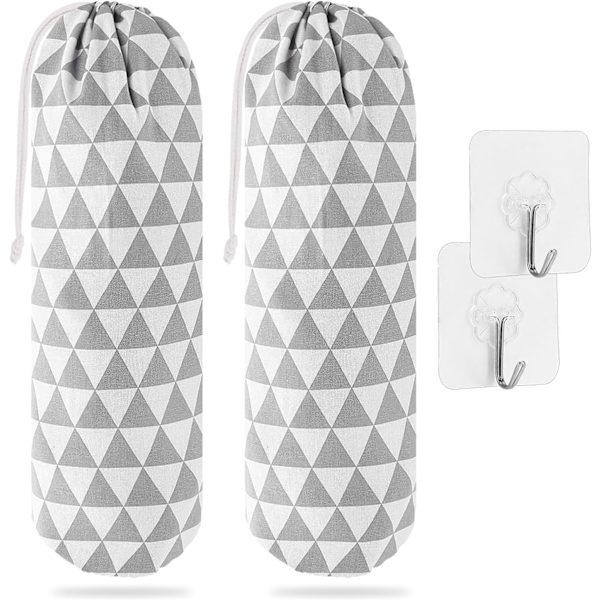 2-pack Plastic Bag Holders, Reusable Plastic Bag Organizers Wall Mounted