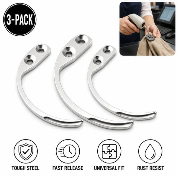 3-pack säkerhetskrokar för EAS-etiketter, silver