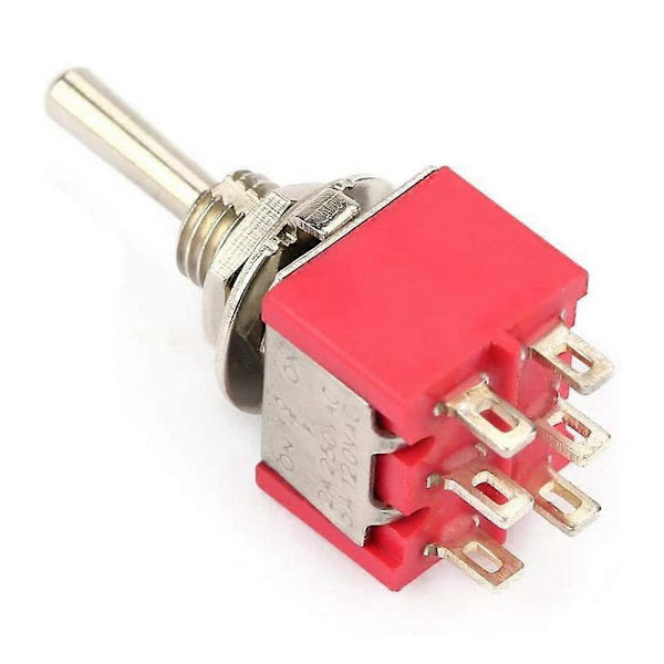 10 Pieces Toggle Switch ON-OFF-ON 3-Position Toggle Switch DPDT 6-Pin 6Mm 2A / 250VAC 5A / 120VA