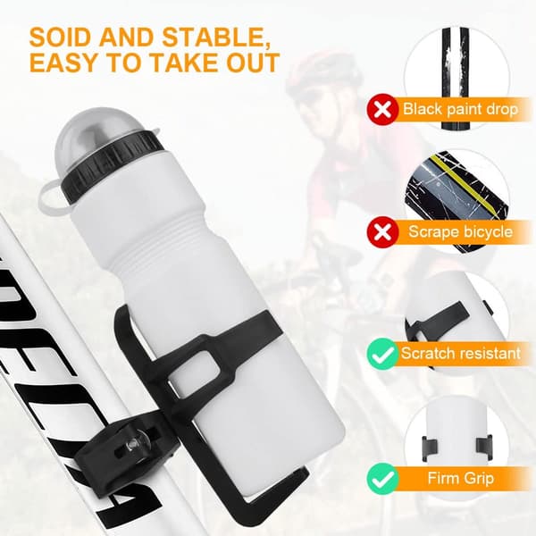 Cykelhållare för flaska, 2-pack, 360° rotation snabbkoppling, för mountainbikes, barnvagnar och rullstolar