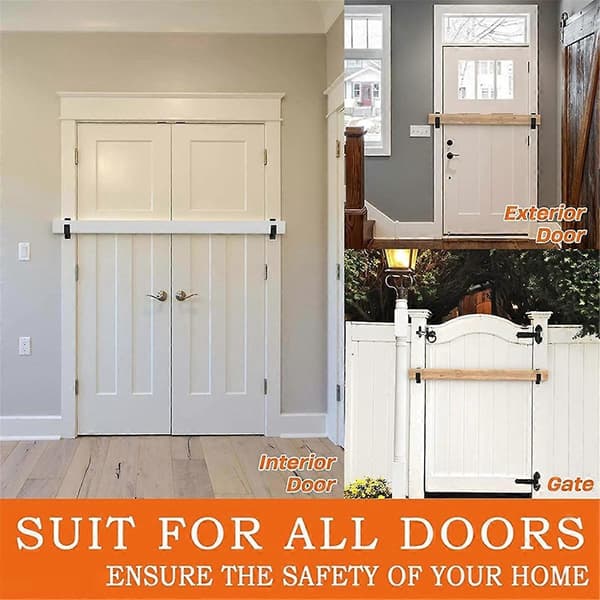 2X4 Door Barricade Brackets Heavy Duty Upgraded Door Bar Holder Brackets for Home Security Fits for