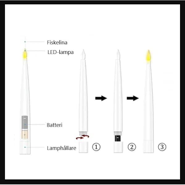 （pt）12-pak Flydende Lys – LED-lys med tryllestav