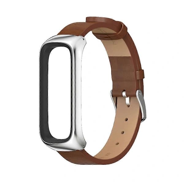 (pow yeah!) Mikrofiberlæder urrem til Samsung Galaxy Fit 2 Brun Sølv