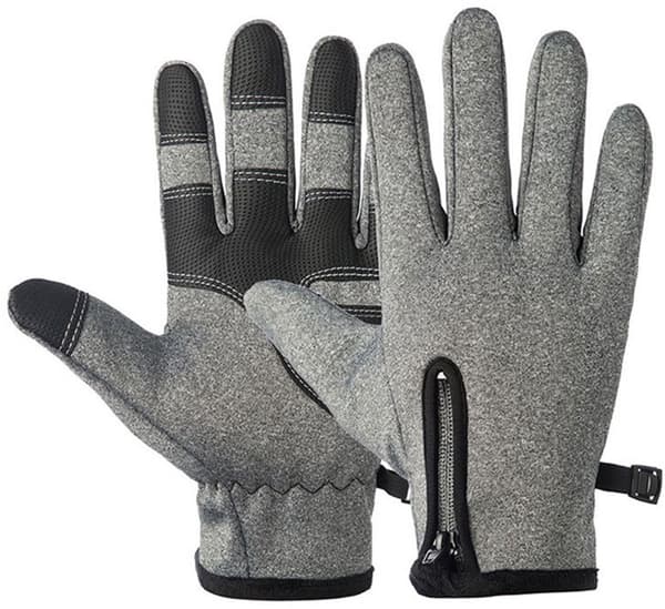 Touchscreen Vinterhandsker, Varme Vindtætte Nylon Med Silikonegreb, Unisex Til Cykling, Skiløb Og Udendørssport, Grå, Størrelse L