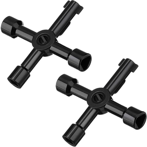 2-pack Electrical Cabinet Keys Gas Keys Universal 4-Way Keys For Multiple Uses (Black)