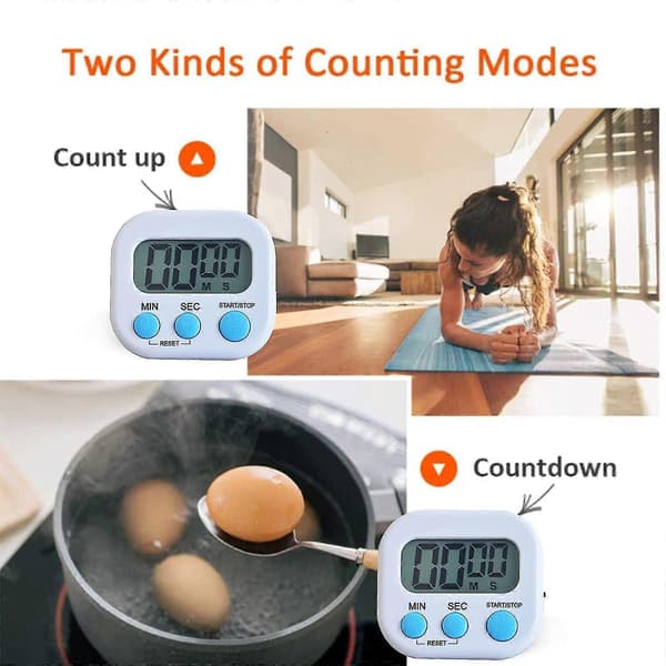 4 Colors Digital Kitchen Timer, Digital Magnetic Stopwatch Timer With Magnet, Standing Small Kids Timer, Minute Countdown Short-term Alarm