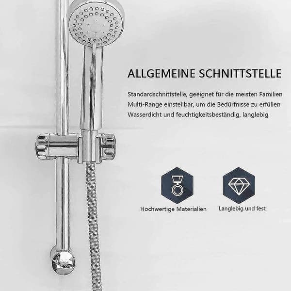 Universal hånddusjholder, justerbar dusjhodeholder, dusjholder for hånddusj, 360 rotasjon