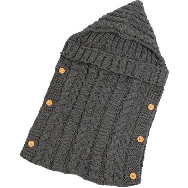 JillyBee - Sovepose - Baby - Barnevogn - Teppe - Knapper - Mørkegrå