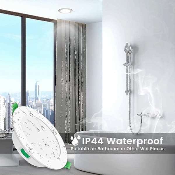 (Pow yeah!) 6-pack 7W Ultra Slim Dimbar LED Downlight CCT 67-75mm Utskärning Vit IP44CE