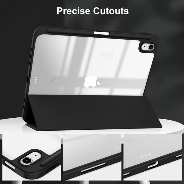 iPad Mini 6 Cover med Trefoldig Stand, Automatisk Vågn/Dvale, Magnetisk Lukning, PU Frontcover til Daglig Brug, Sort