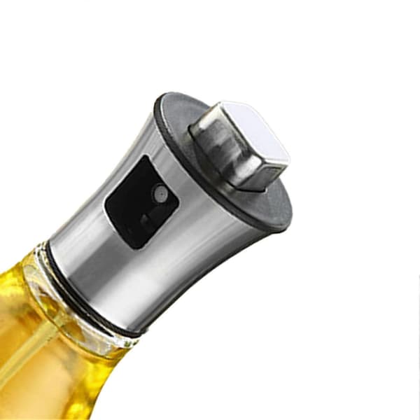 200 ml oliesprayflaske i glas, spray med rustfrit stål, 16,5x7 cm