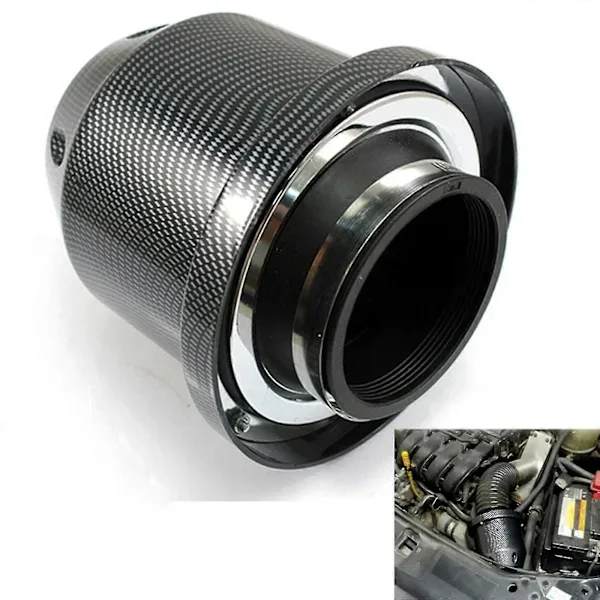 (pow yeah!) Høj Flow Luftfilter i Kulfibersvamp Modifikation Luftfilter Indsugningsfilter 76MM Luftfilter
