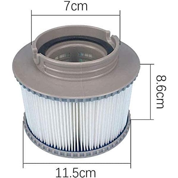 Erstatningsfilter til MSpa FD2089 - filterpatronpumpe til swimmingpool, termisk ubåd og spa - 4 stk.