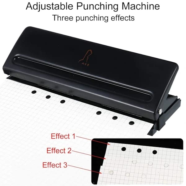 (pow yeah!) 6-hullers bordhuller, A5 ringbind huller justerbar afstand organizer ringbind