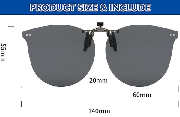 Clip-on polariserade solglasögon 2-pack med förvaringsfodral Uppfällbart UV-skydd för förare och utomhusbruk Unisex Svart