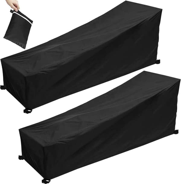Vattentätt solstolsskydd, 2-pack, 200x70x40x75cm, för trädgårdsmöbler