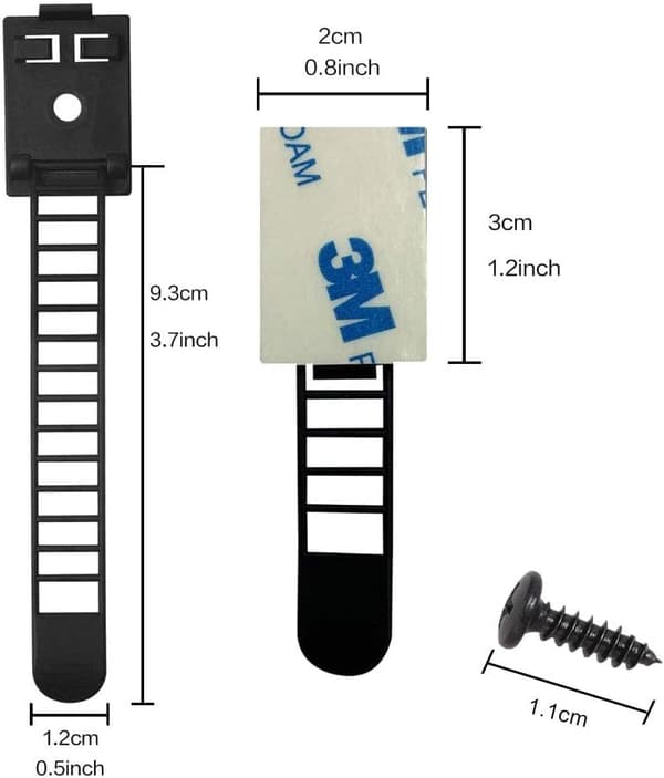 Adjustable Self-Adhesive Nylon Cable Ties Cable Clips with ,ZQKLA