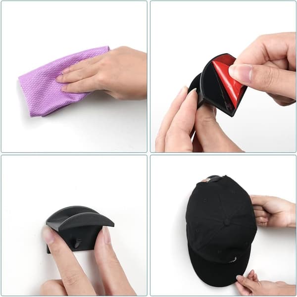 Hat Hanger Wall Mount, 8 Pcs Self-Adhesive Wall Mounted Hat Hanger H,ZQKLA