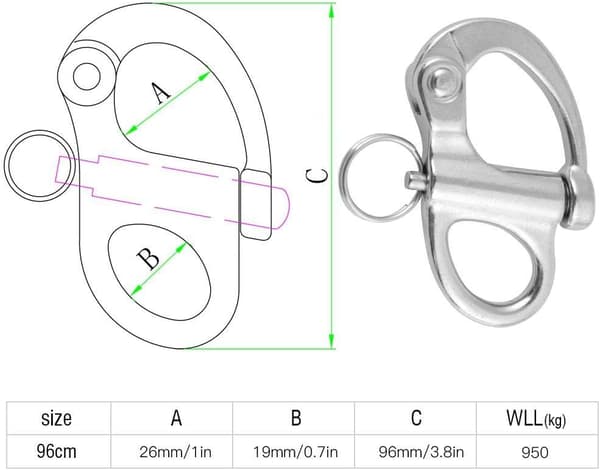 Swivel Quick Release with Swivel Quick Links in 316 Stainless, ZQKLA