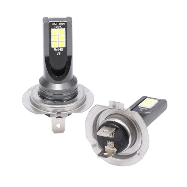 (pow yeah!) 2 x H7 LED-frontlykter for bil DC12-24 6500K