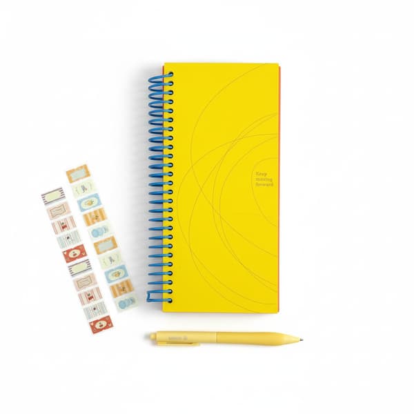 Spiralnotatbok Tykk Perm Dobbelt Spiralinnbinding Journalplanlegger for Studenter Kontor Notatskriving yellow