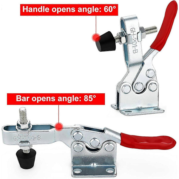 2025 Suitable 6 Pcs GH-201B Horizontal Quick Clamp, Quick Release Clamp, Quick Release Toggle Clamp Capacity Quick Release Toggle Clamp for Machines, Wood