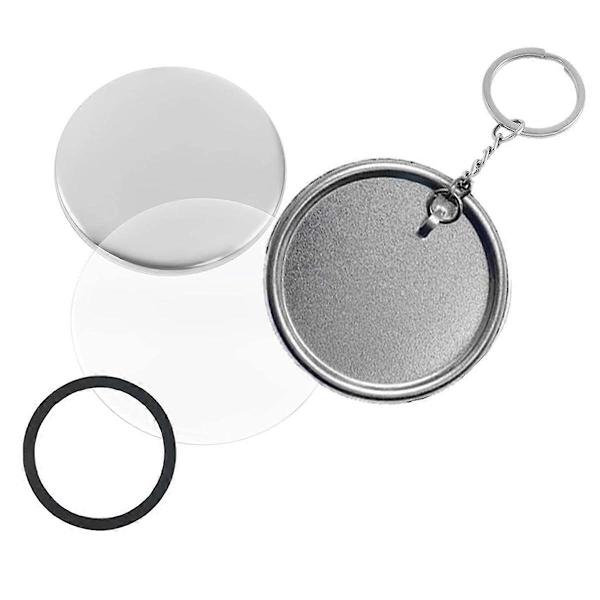 Keychain Accessories for Button Machine, 58mm/2.25 Inch Button Making Kit for Button Machine, Metal Button Badge Set