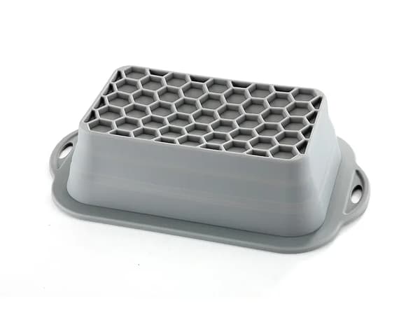 Lille rektangulær brødform i silikone, non-stick letudløsende form til brød og farsbrød (grå) Gray [Small Size] Silicone cake mold
