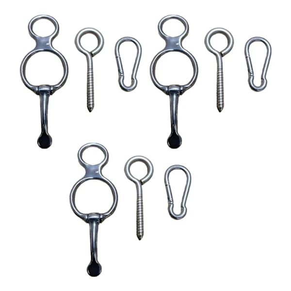 (Pow yeah!) 3-pack hästbindningsringar hästtillbehör med snäpplås säkerhetshästtillbehör