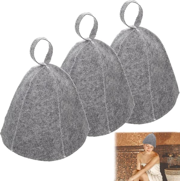 Filtsauna hat, grå, 3-delt sæt, unisex