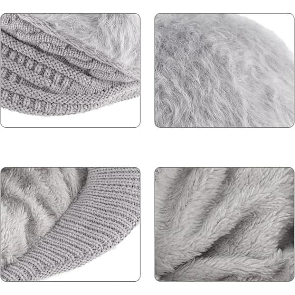 (pow yeah!) Baker Boy Hat til Kvinder, Varm Vinterhue med Skygge, Dame Uld Flat Cap