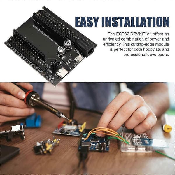 ESP32S Development Board Expansion with Power Supply Module and 30-Pin Interface for IoT Projects