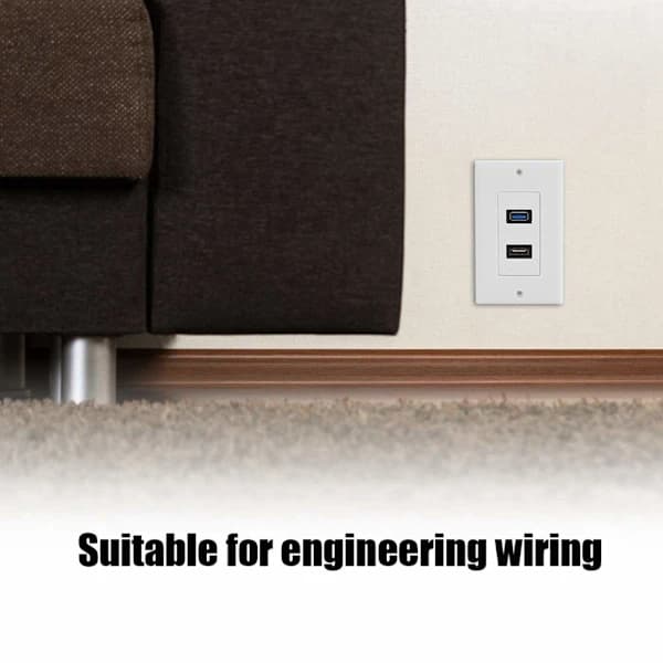 (pow yeah!) Vægstik, Flush Outlet Vægplade Stik, 2 porte
