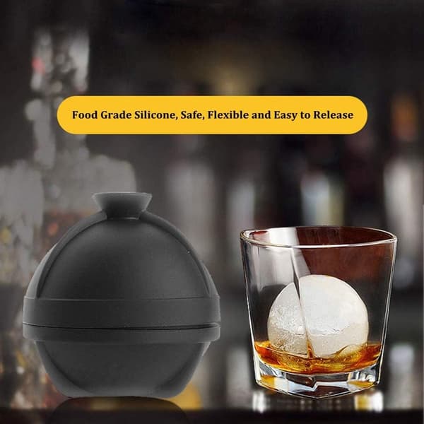 Isformar, 4-pack, 6 cm, läckagesäker silikon, gör 2,5\" runda isbollar för whisky och cocktails