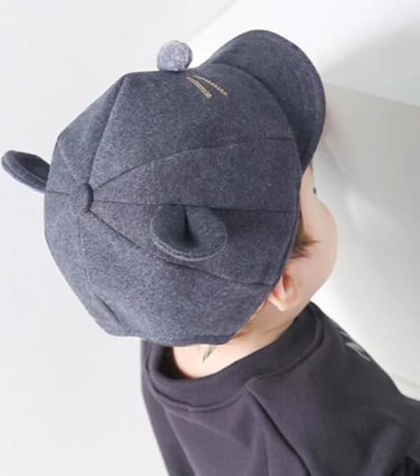 Babylue - Mørkegrå - Katteører - Katte-design - lue
