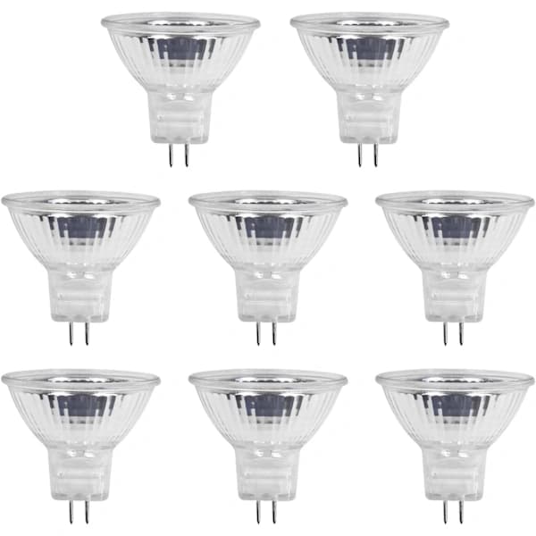 MR11 12V 20W GU4 Halogenlampor, Varmvit 2700K, Dimbar Spotlight 8-Pack