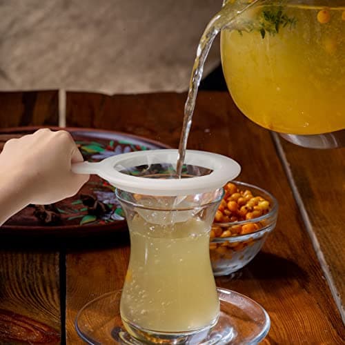 3-pak fine si, 200 mesh nylonfilter til nøddemælk, juice og kaffe (hvid) Handle filter (200 mesh)