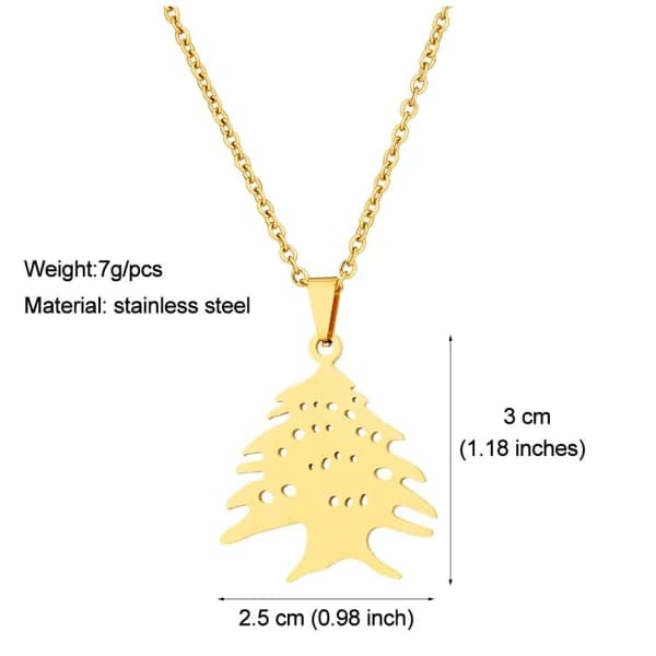 (Pow Yeah!) Stilfullt Uttalande - Elegant Libanon Kart-halsband i Guld