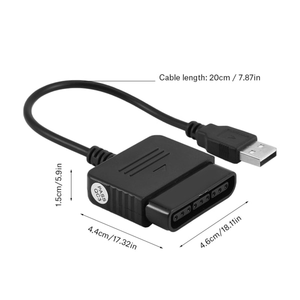 Adapter för Sony Playstation 2 PS2-kontroller till USB-omvandlare för PS3 & Windows PC