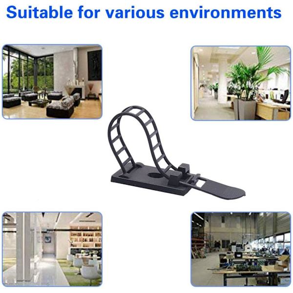 Adjustable Self-Adhesive Nylon Cable Ties Cable Clips with ,ZQKLA