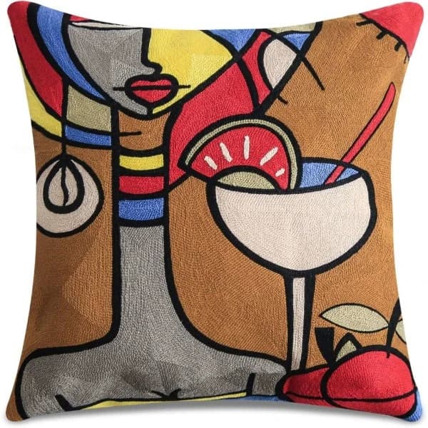 (Pow yeah!) Sett med 4 Picasso Putetrekk 45x45 cm Dekorativ Sofapute - Perfekt