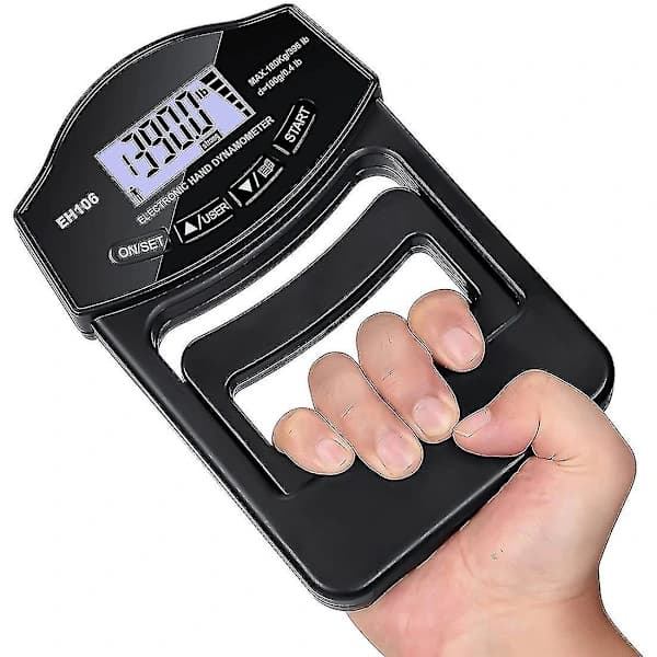 （pow yeah！）Otwoo Grepsstyrketester, 180 kg Digital Hånddynamometer Grepsstyrkemåler USB LCD-skjerm
