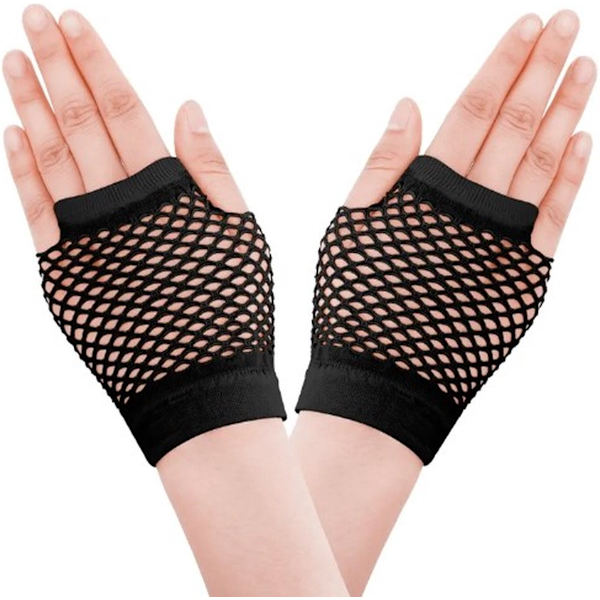 Net handsker - Korte - Fingerløse - 1 par - Sort