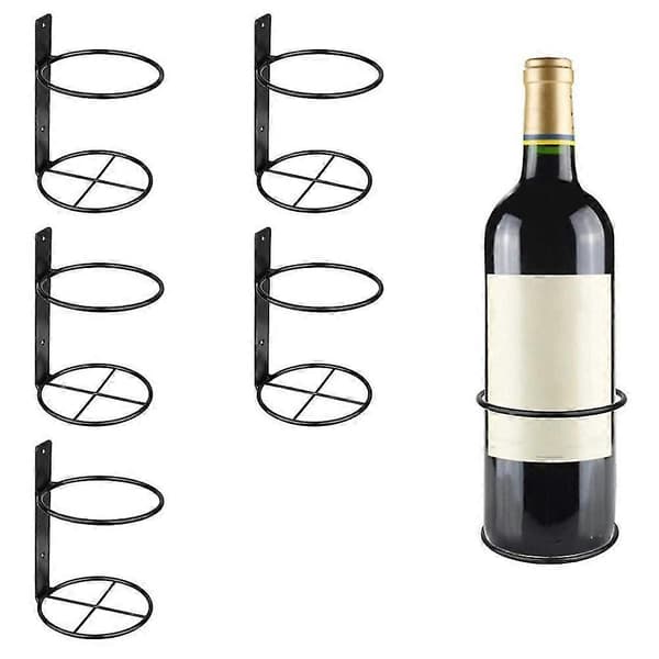 Wine Wall Holder, 6-Pack Wall Mounted Wine Rack, Metal Wine Bottle Holder for Wine Storage Wall Wine Theme Decor