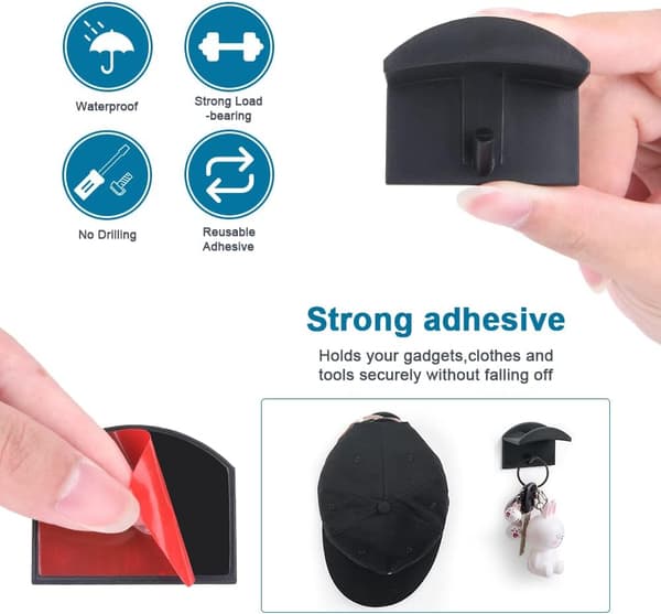 Hat Hanger Wall Mount, 8 Pcs Self-Adhesive Wall Mounted Hat Hanger H,ZQKLA