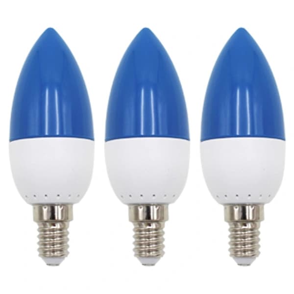 (pow yeah!) 3x E14 LED Värilliset valokärkilamput, värilliset lamput, sininen